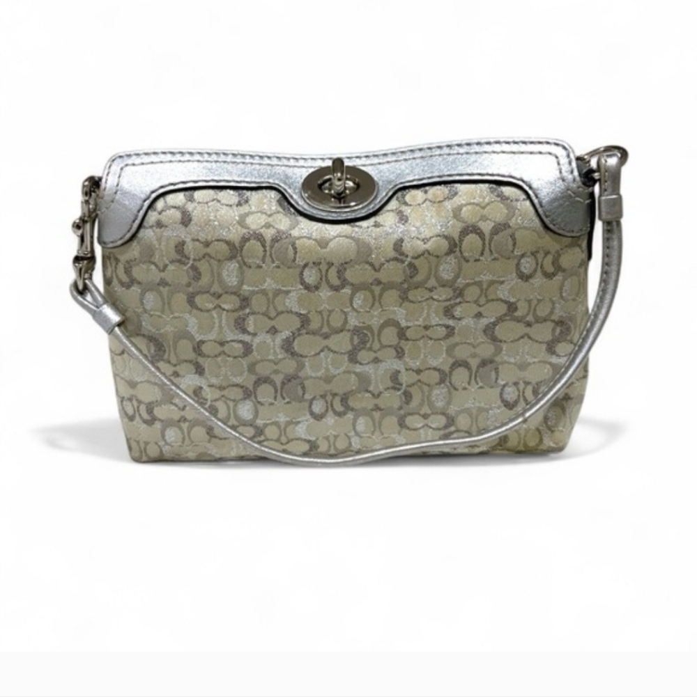 Vintage Y2k Turn Lock Mini Purse Silver